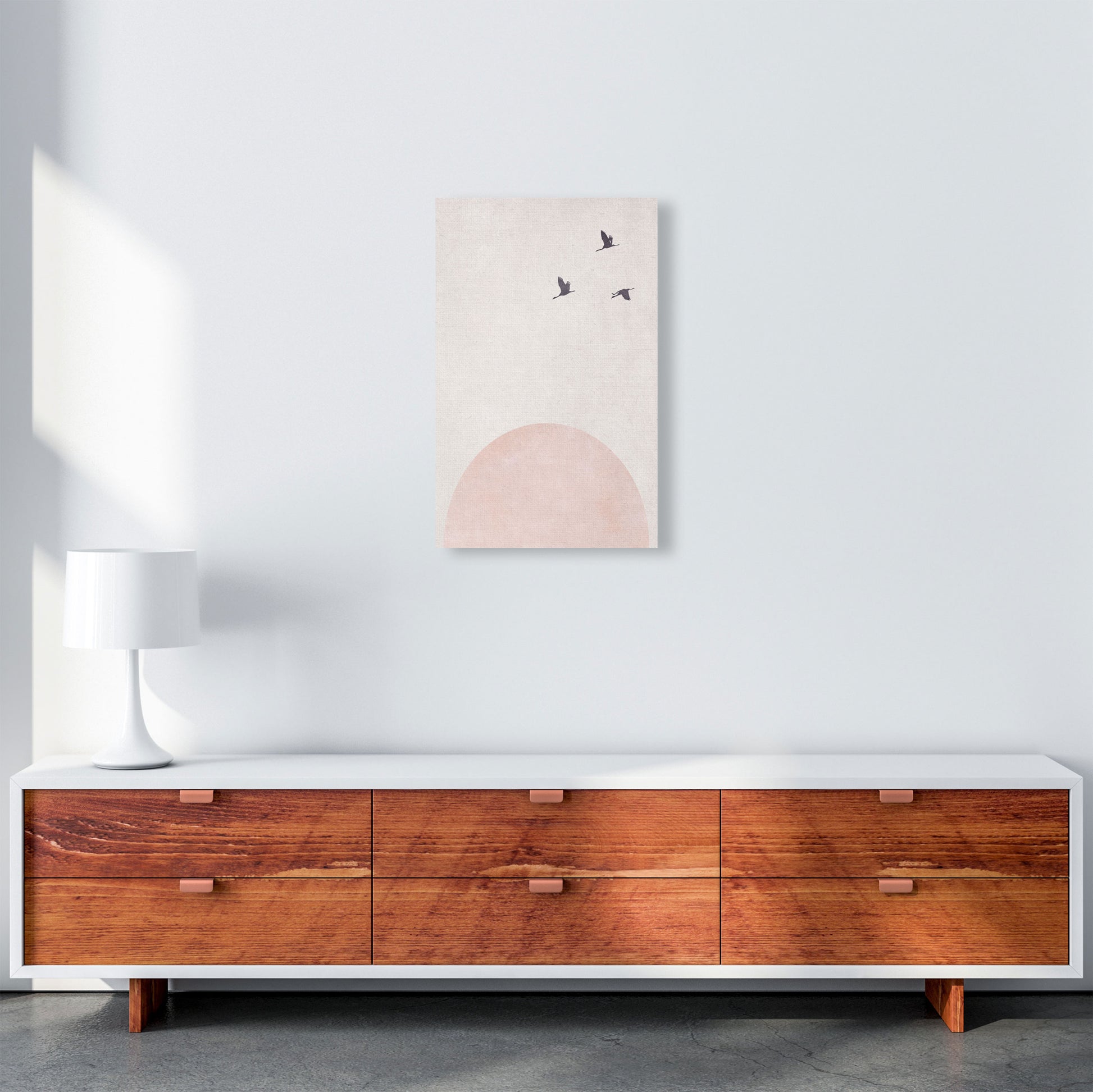 Rising sun pink cotton Art Print by Pixy Paper A3 Canvas