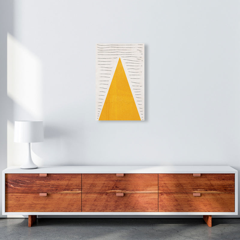 Mountains lines mustard Art Print by Pixy Paper A3 Canvas