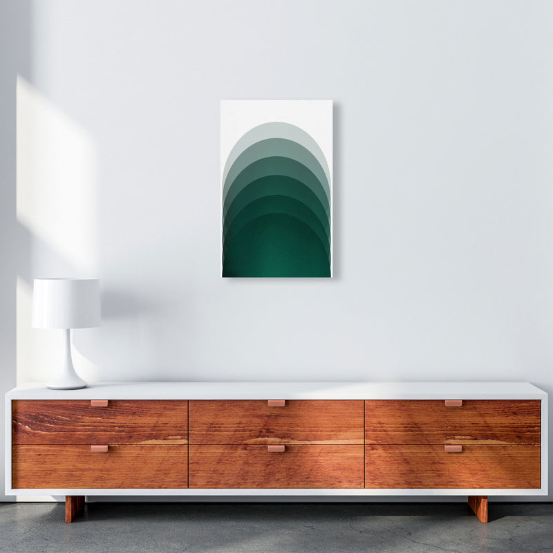 Gradient Sun rising emerald Art Print by Pixy Paper A3 Canvas