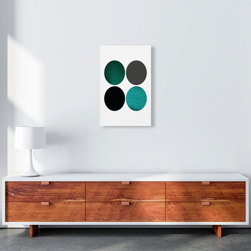 Circles Emerald Art Print by Pixy Paper A3 Canvas