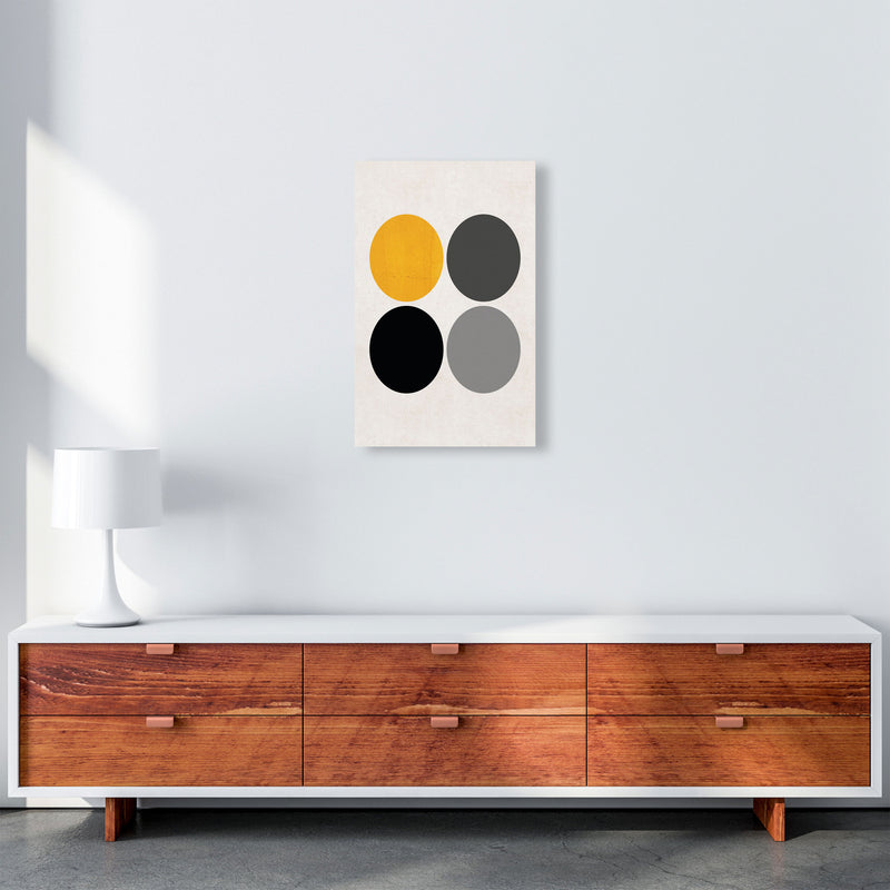 Circles Mustard Art Print by Pixy Paper A3 Canvas