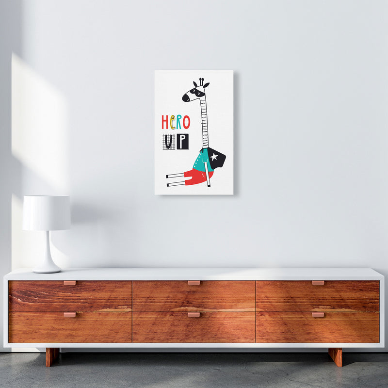 Hero up giraffe Art Print by Pixy Paper A3 Canvas