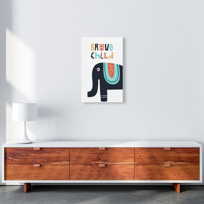 Brave child elephant Art Print by Pixy Paper A3 Canvas