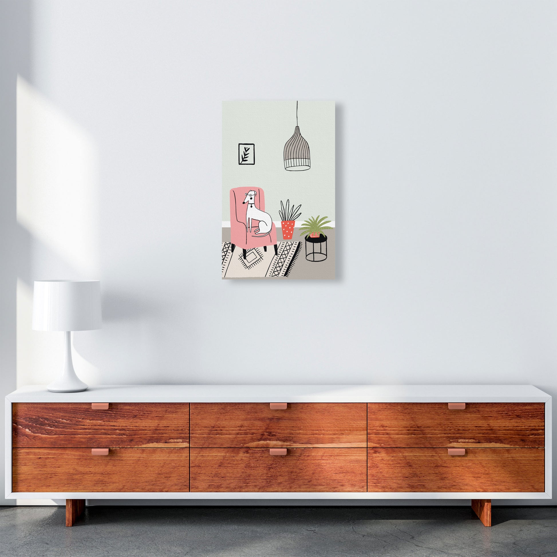 Posh Dog Art Print by Pixy Paper A3 Canvas