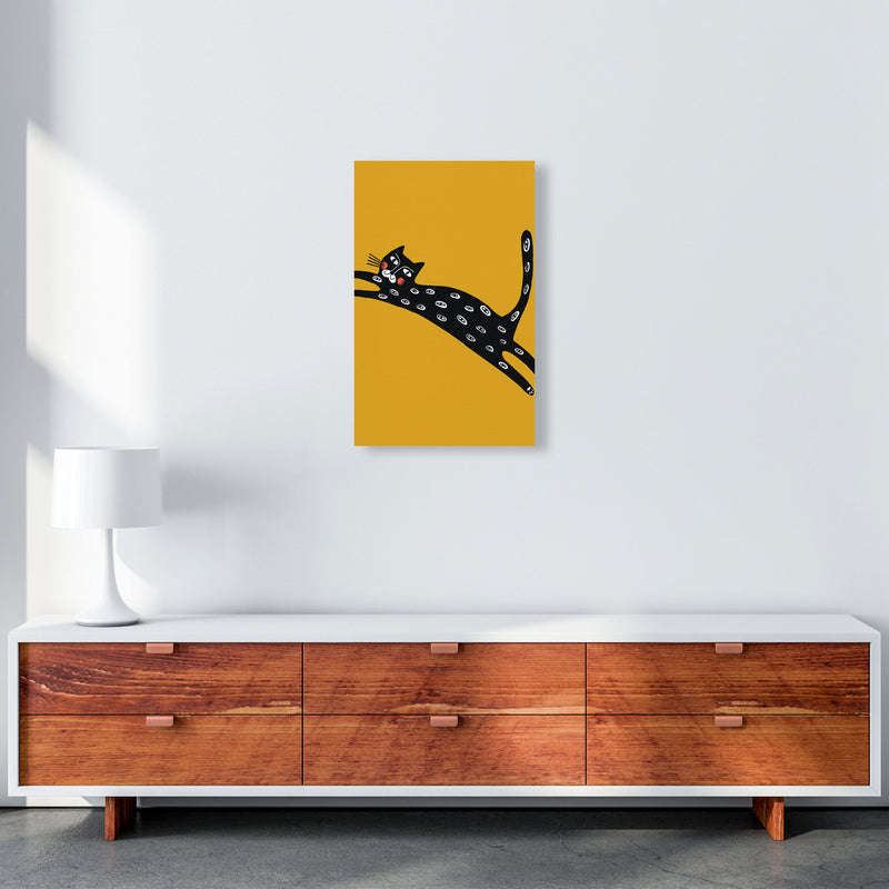 Mustard Cat Art Print by Pixy Paper A3 Canvas