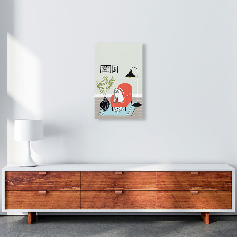 Home Sweet Home Cat Art Print by Pixy Paper A3 Canvas
