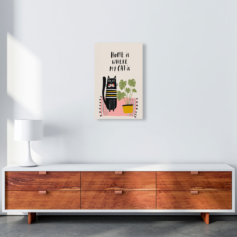 Home Is Where My Cat Is Art Print by Pixy Paper A3 Canvas