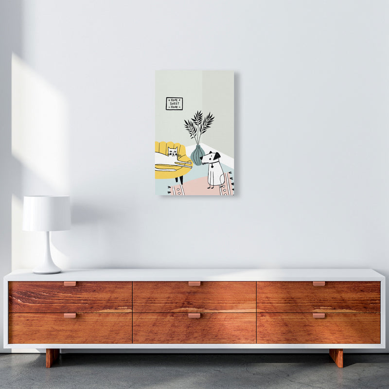 Dog and Cat Chat Art Print by Pixy Paper A3 Canvas