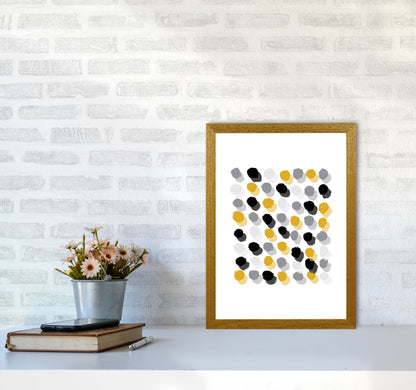Mustard Polka Dots Abstract Modern Print A3 Print Only