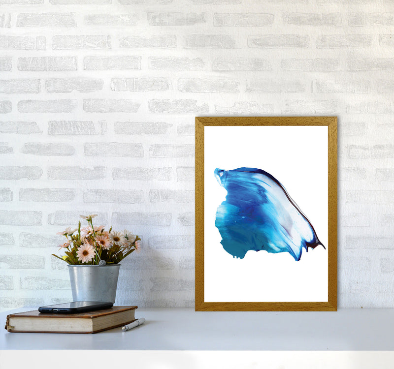 Blue Abstract Paint Stroke Modern Print A3 Print Only