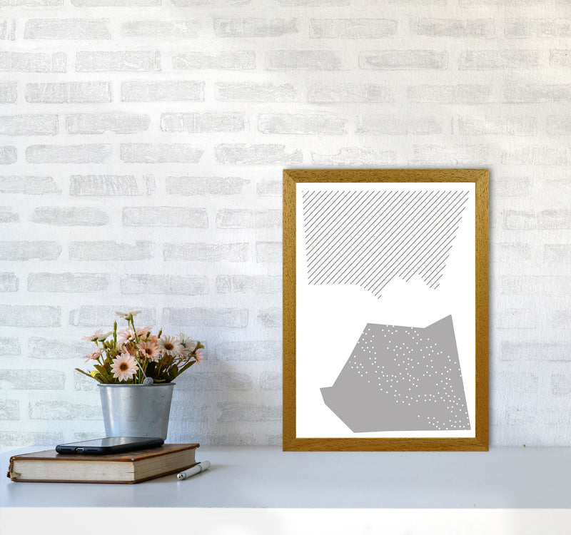 Grey Top And Bottom Abstract Modern Print A3 Print Only