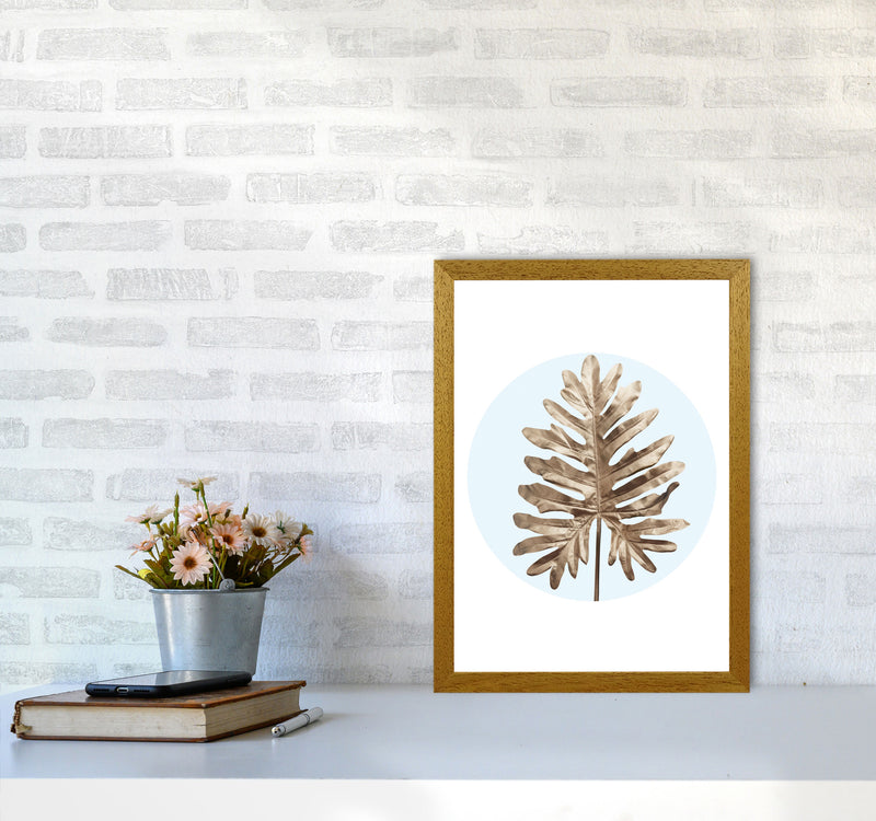 Abstract Blue Leaf Modern Print, Framed Botanical & Nature Art Print A3 Print Only