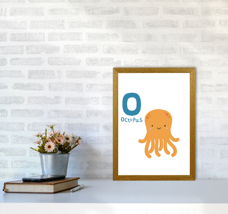 Alphabet Animals, O Is For Octopus Framed Nursey Wall Art Print A3 Print Only
