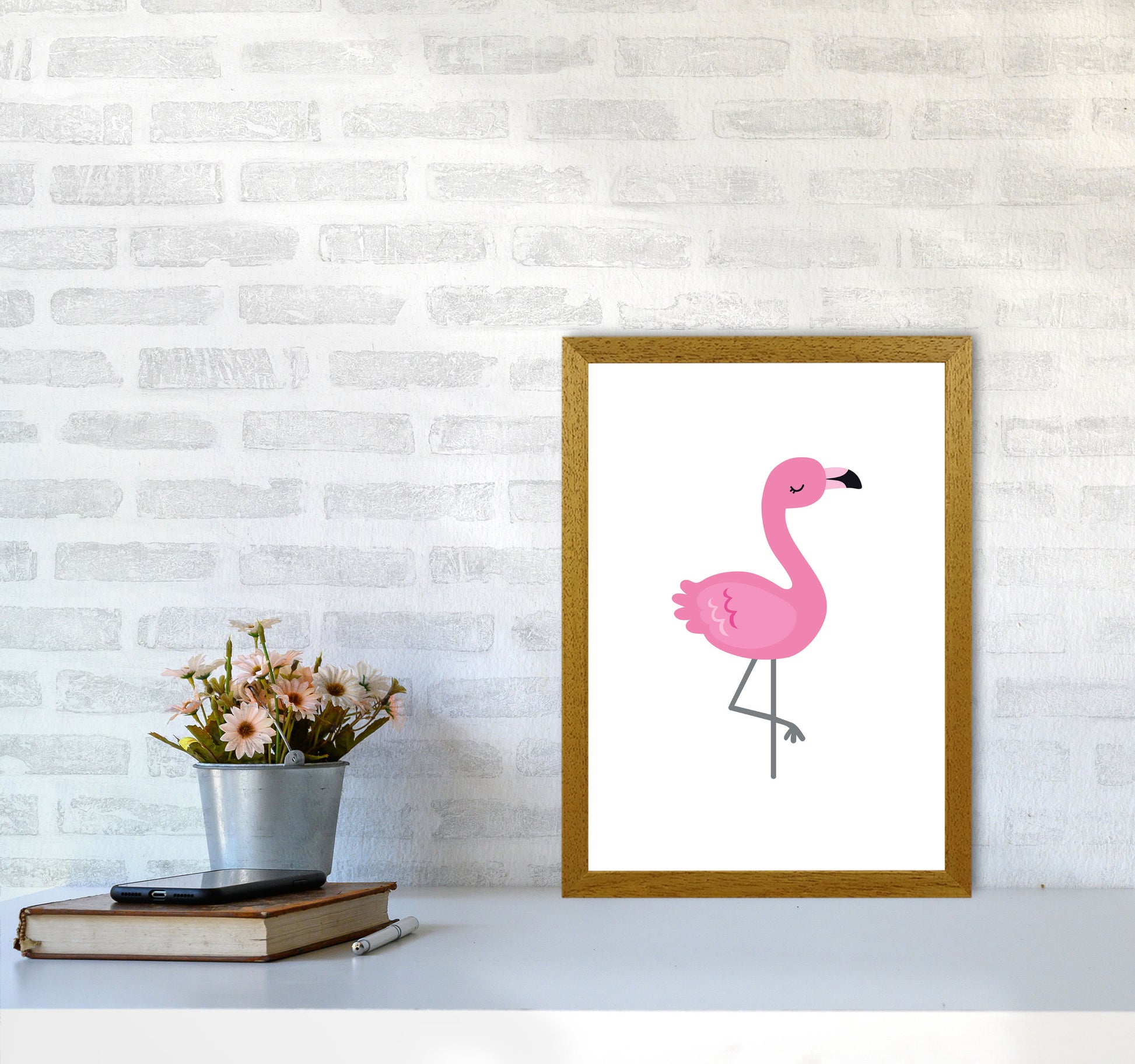 Children&#39;s Animals, Flamingo Modern Print A3 Print Only