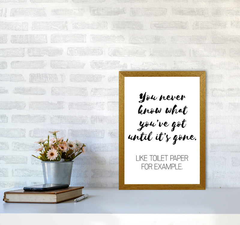Toilet Paper, Bathroom Modern Print, Framed Bathroom Wall Art A3 Print Only