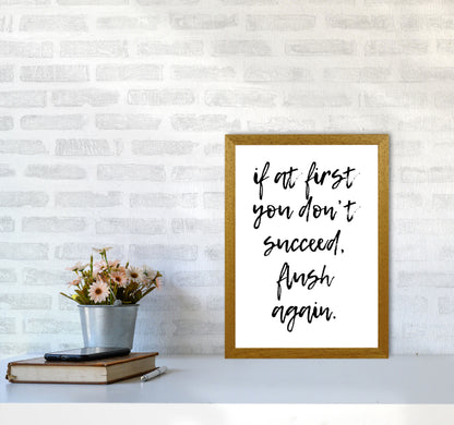 Flush Again, Bathroom Modern Print, Framed Bathroom Wall Art A3 Print Only