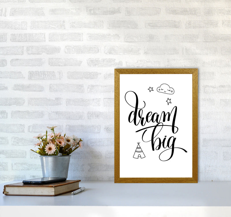 Dream Big Black Framed Nursey Wall Art Print A3 Print Only
