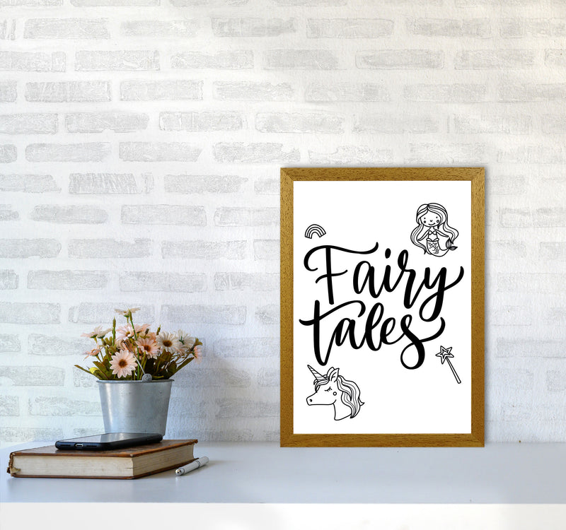 Fairy Tales Black Framed Nursey Wall Art Print A3 Print Only