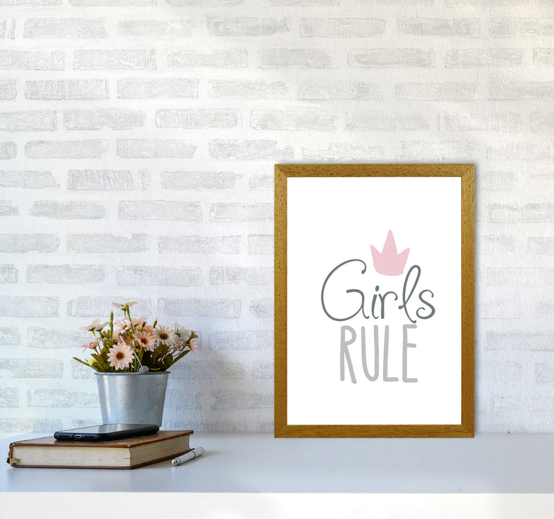 Girls Rule Framed Nursey Wall Art Print A3 Print Only