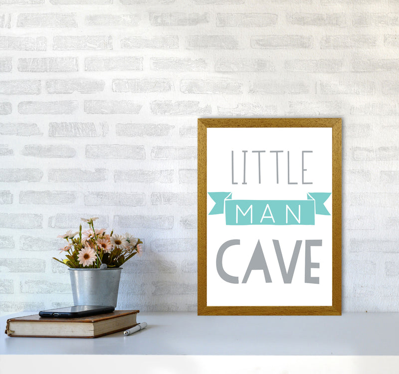 Little Man Cave Mint Banner Framed Nursey Wall Art Print A3 Print Only