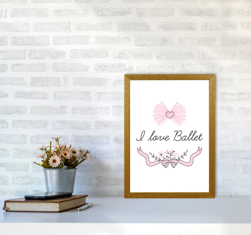 I Love Ballet Framed Nursey Wall Art Print A3 Print Only
