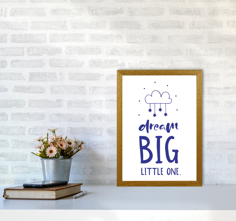 Dream Big Little One Navy Framed Nursey Wall Art Print A3 Print Only