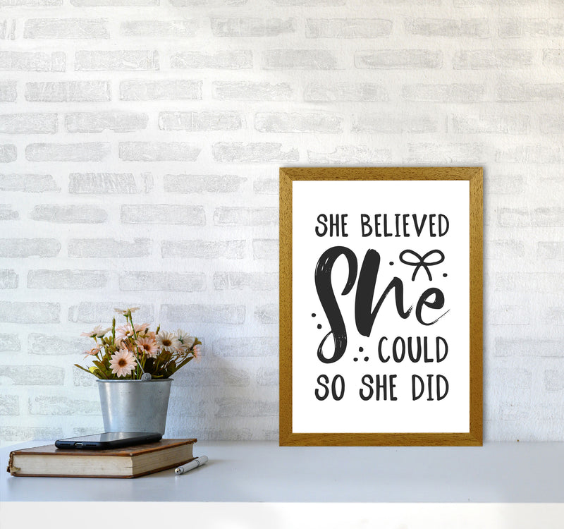She Believed She Could So She Did Black Modern Print A3 Print Only