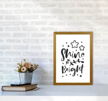 Shine Bright Black Framed Nursey Wall Art Print A3 Print Only