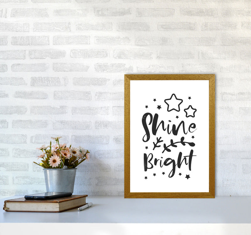 Shine Bright Black Framed Nursey Wall Art Print A3 Print Only