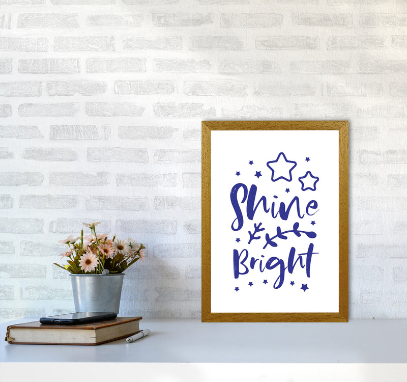 Shine Bright Navy Framed Nursey Wall Art Print A3 Print Only