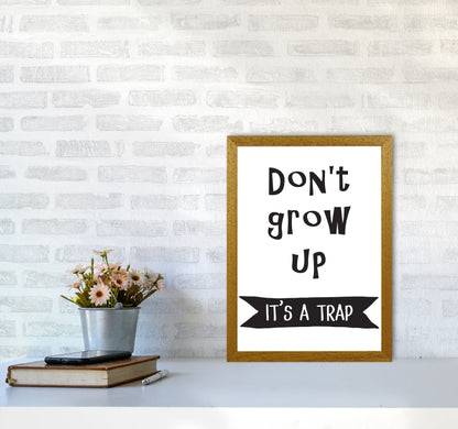 Don&#39;t Grow Up It&#39;s A Trap Banner Framed Typography Wall Art Print A3 Print Only