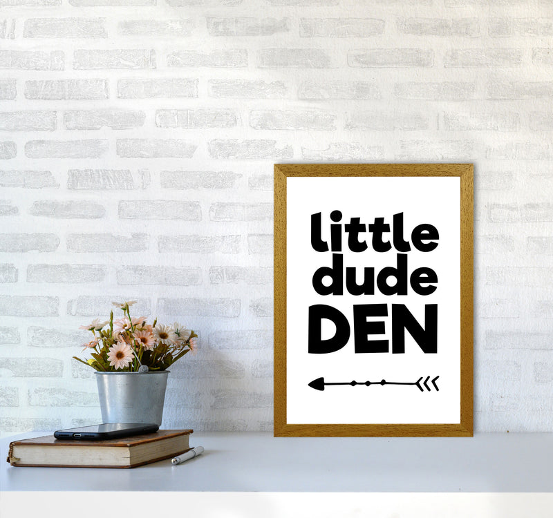 Little Dude Den Black Framed Nursey Wall Art Print A3 Print Only