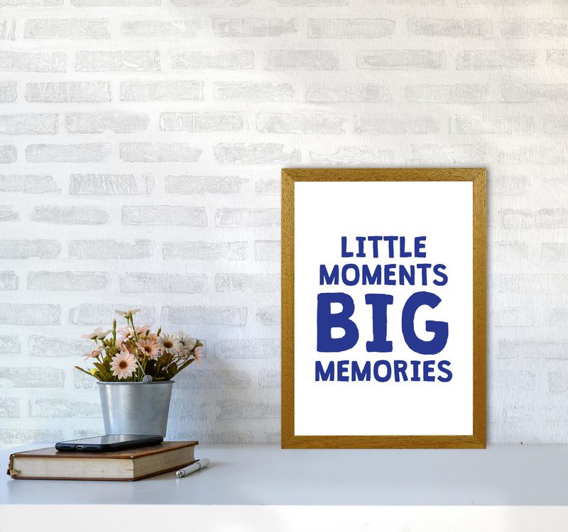 Little Moments Big Memories Navy Framed Nursey Wall Art Print A3 Print Only