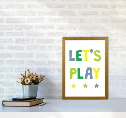 Let&#39;s Play Greens Framed Nursey Wall Art Print A3 Print Only