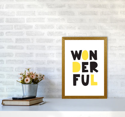 Wonderful Black And Yellow Framed Nursey Wall Art Print A3 Print Only