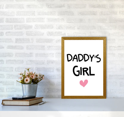 Daddy&#39;s Girl Pink Framed Nursey Wall Art Print A3 Print Only