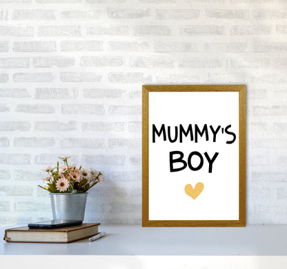 Mummy&#39;s Boy Mustard Framed Nursey Wall Art Print A3 Print Only