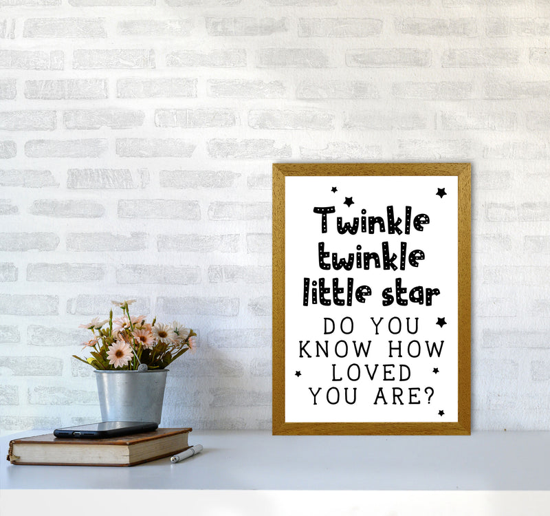 Twinkle Twinkle Little Star Black Framed Nursey Wall Art Print A3 Print Only