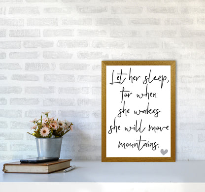 Let Her Sleep Framed Typography Wall Art Print A3 Print Only