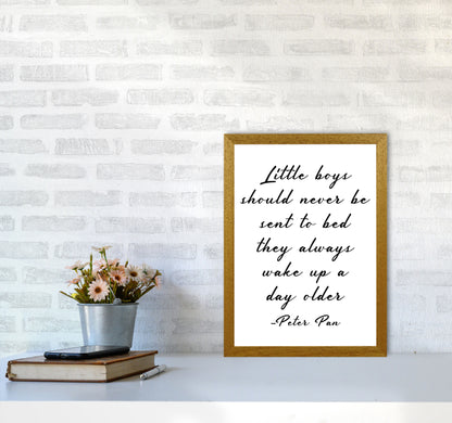 Little Boys Peter Pan Quote Framed Nursey Wall Art Print A3 Print Only