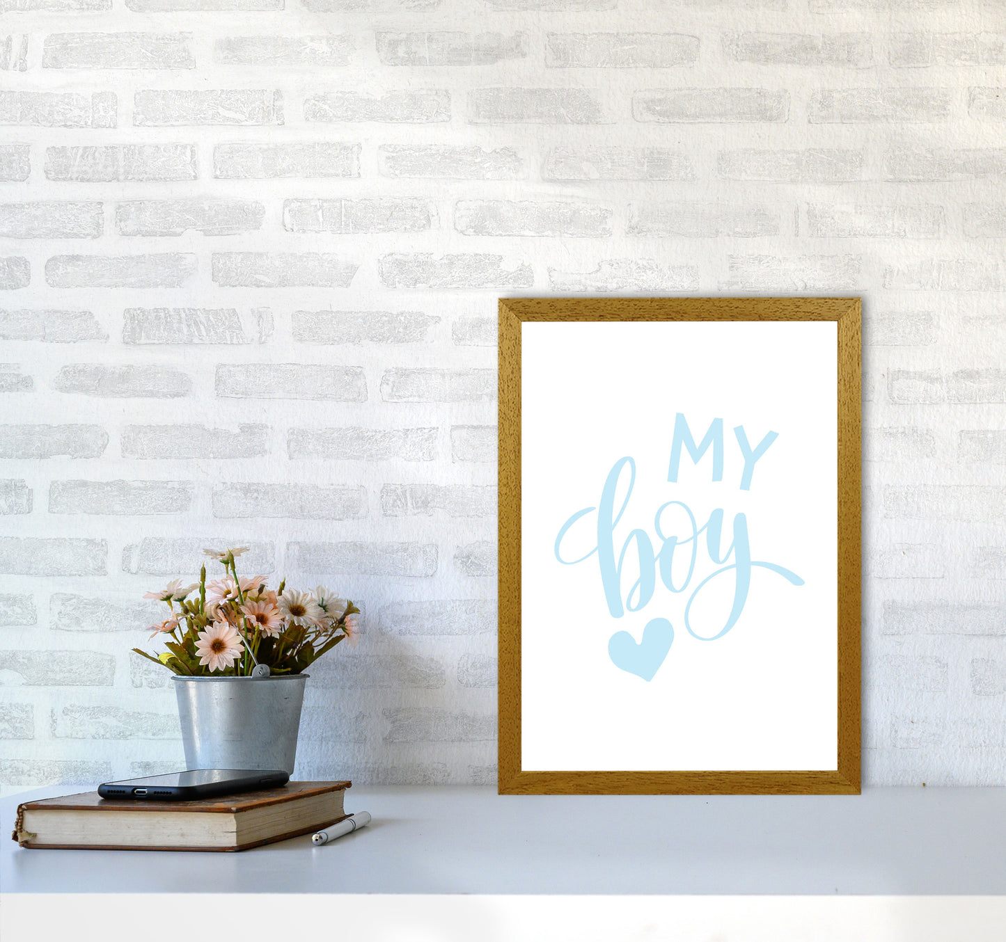 My Boy Blue Framed Nursey Wall Art Print A3 Print Only
