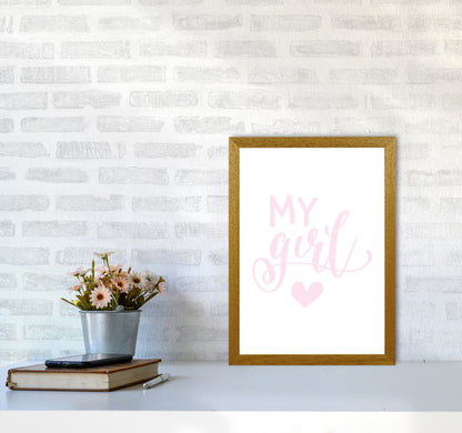 My Girl Pink Framed Nursey Wall Art Print A3 Print Only