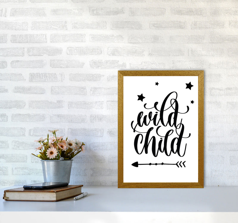 Wild Child Black Framed Nursey Wall Art Print A3 Print Only
