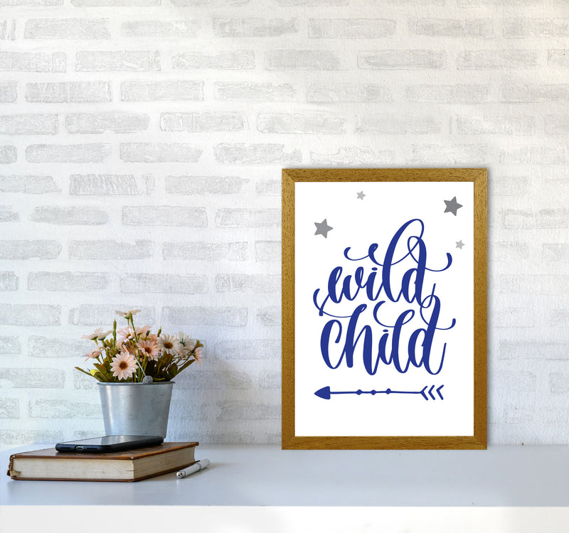 Wild Child Navy Framed Nursey Wall Art Print A3 Print Only