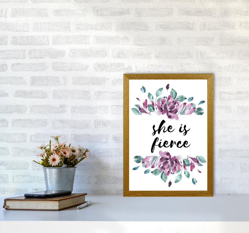 She Is Fierce Purple Floral Modern Print A3 Print Only