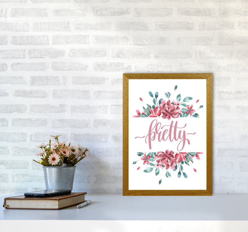 Pretty Pink Floral Framed Typography Wall Art Print A3 Print Only