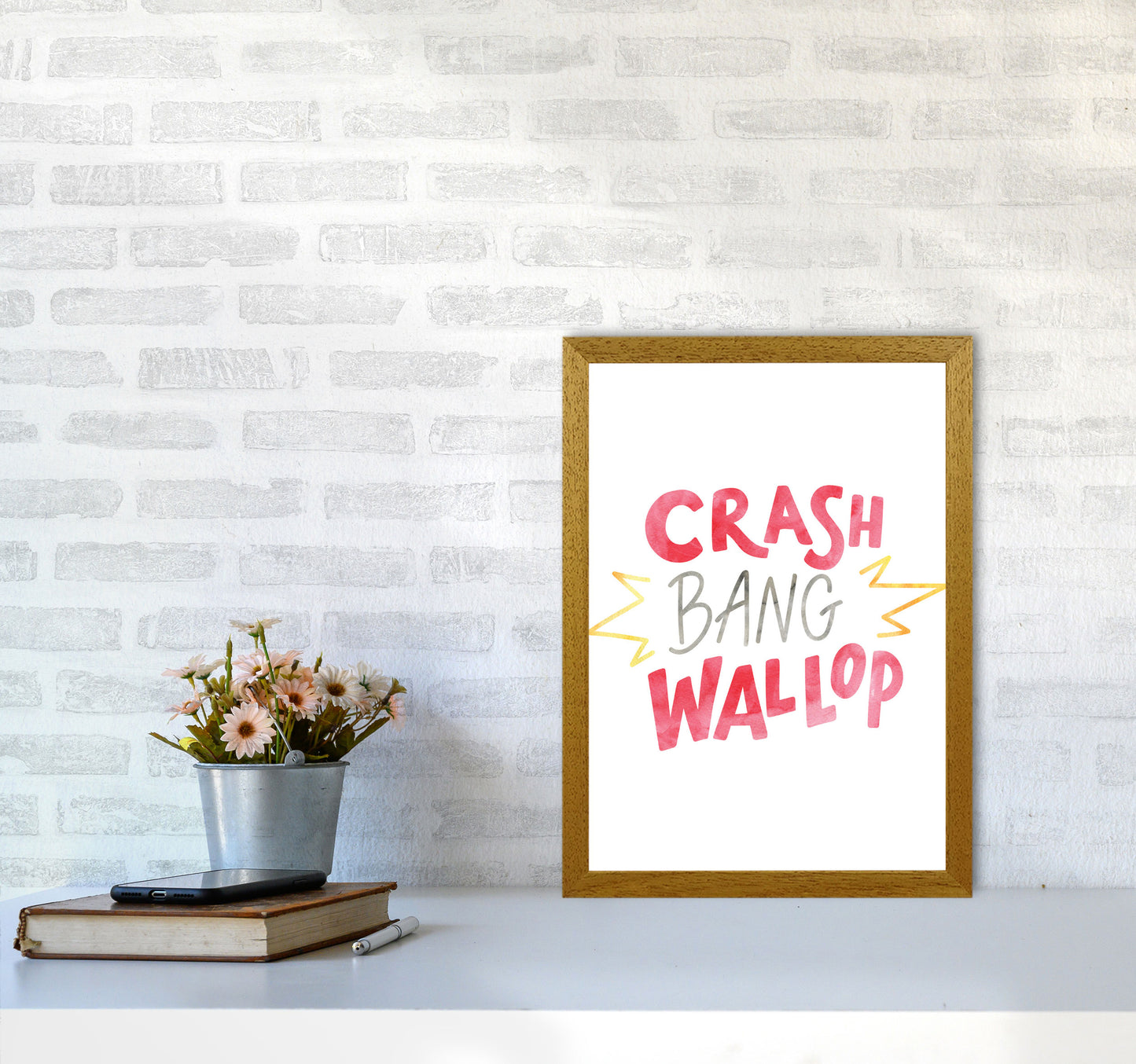 Crash Bang Wallop Watercolour Modern Print A3 Print Only
