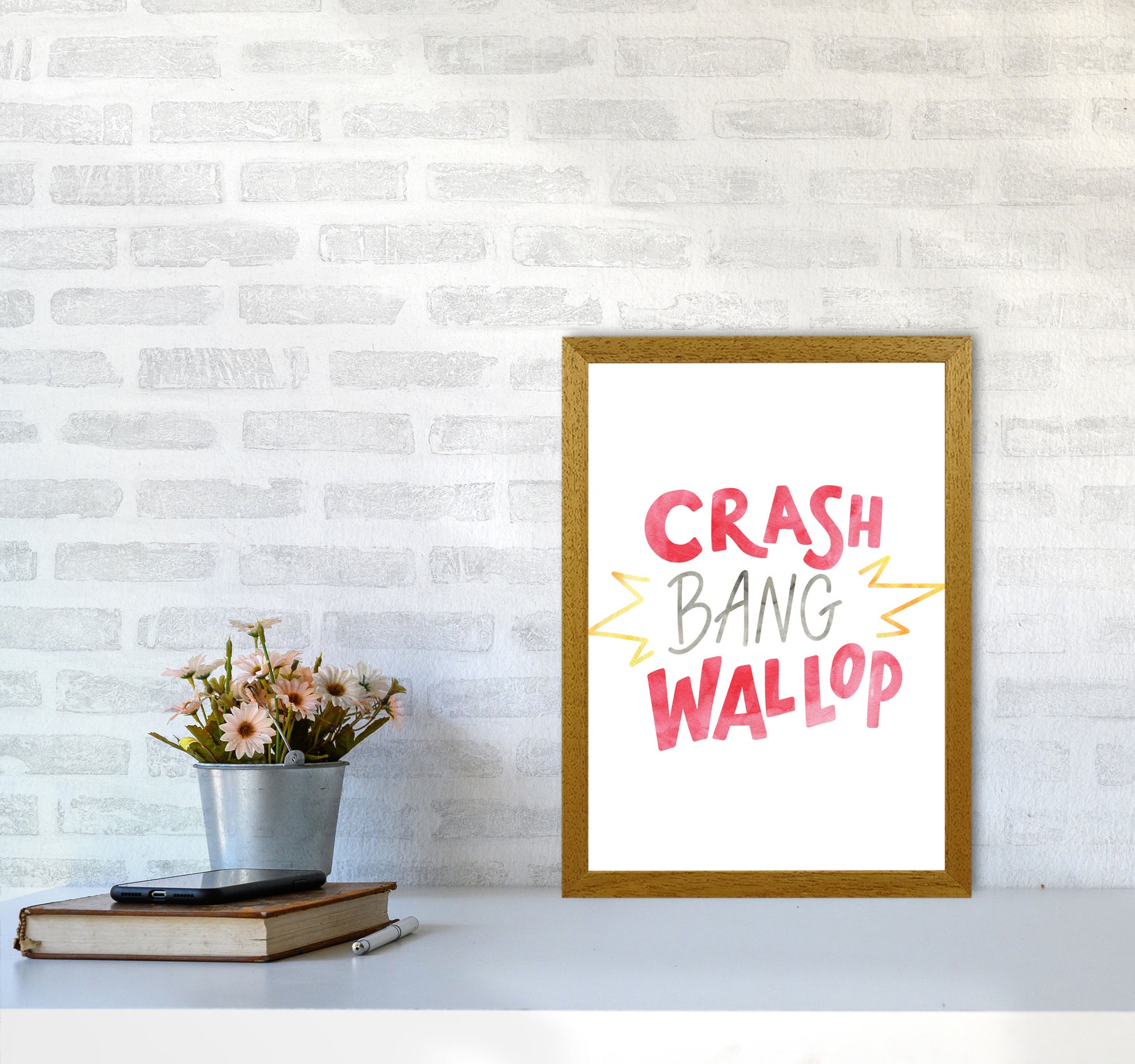 Crash Bang Wallop Watercolour Modern Print A3 Print Only
