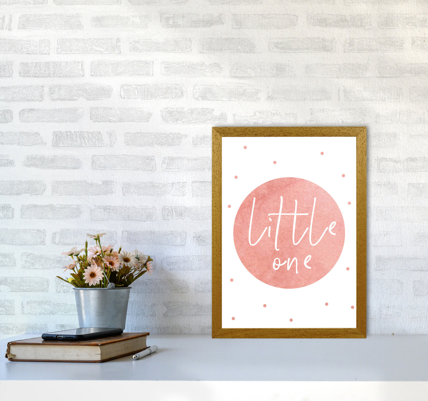 Little One Peach Watercolour Modern Print A3 Print Only