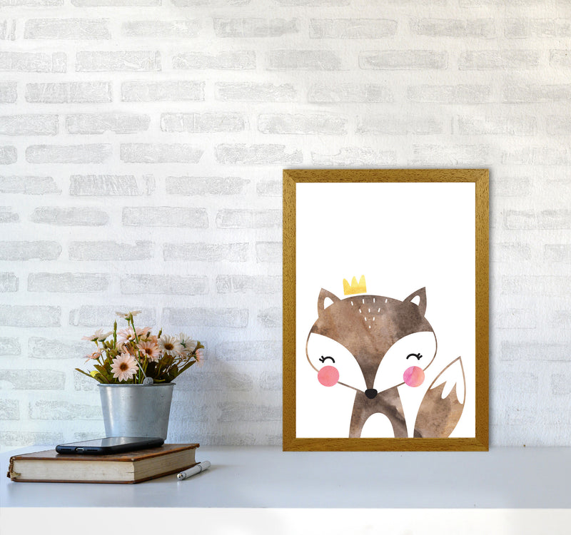 Scandi Brown Fox Watercolour Framed Nursey Wall Art Print A3 Print Only